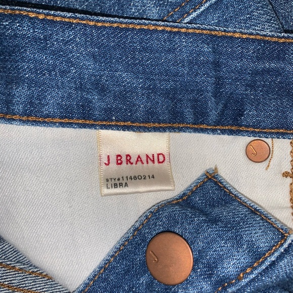 J BRAND high rise blue denim shorts - Picture 4 of 8